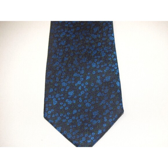 John Henry Necktie Textured Unusual Pattern Blue like Bubbles on Black RARE Tie - Picture 7 of 7